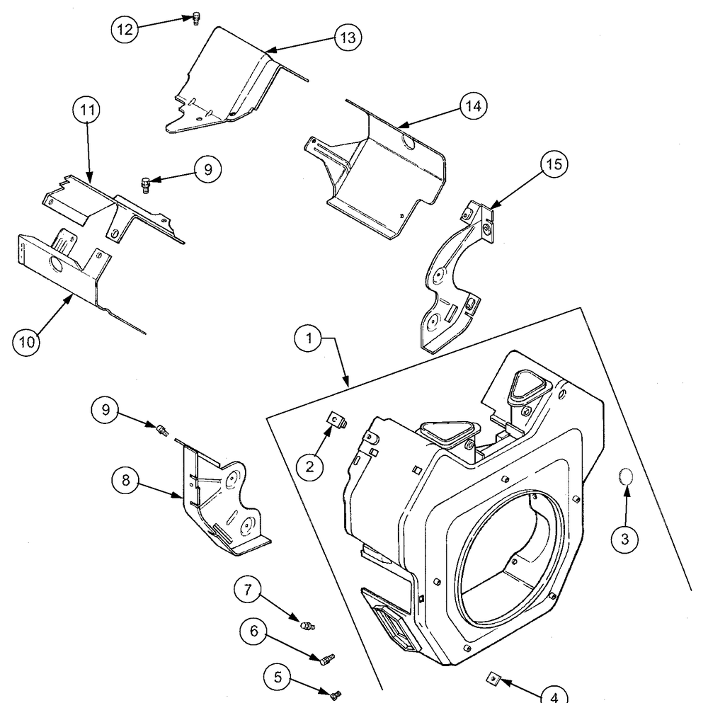 Blower Housing And Baffles (Kh-64638) Diagram and Parts List for 2518-44 13A208L100-13B288L100 Cub Cadet Lawn Tractor